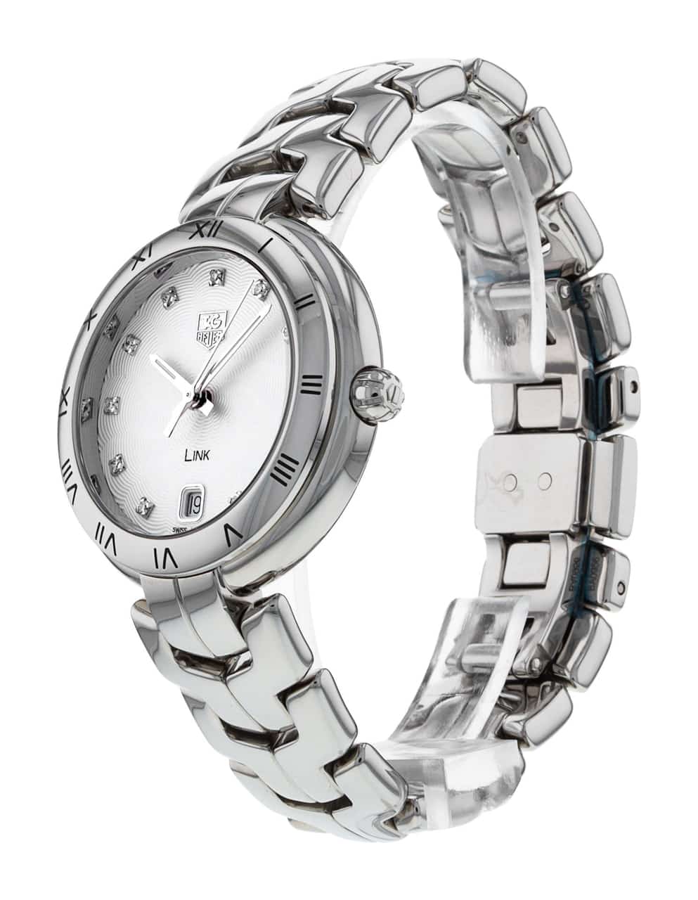 Tag Heuer Link Silver Diamond Dial Bracelet Strap